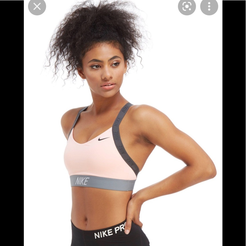 Nike Pro ASOS Indy DriFit Sports Bra Cross Back Training shorts set S/XS Pink